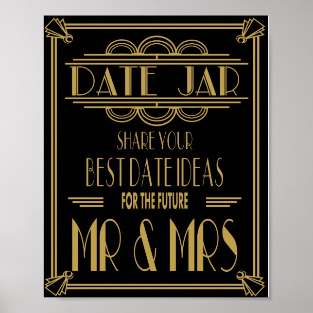 Art Déco Roaring 20's Date Jar mariage party Impri (Devant)