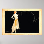 Art Deco ~ Roaring 20s Flapper Girl Poster<br><div class="desc">Where there's smoke, there's fire! A fashionaly dressed and sophisticated redhead flapper girl of the 1920's Golden Age of Jazz, stands with one hand on her hip and a cigaret in the other hand, while a stream of smoke forms a twisting, curving decorative line. Beautiful piece of memorabilia for the...</div>