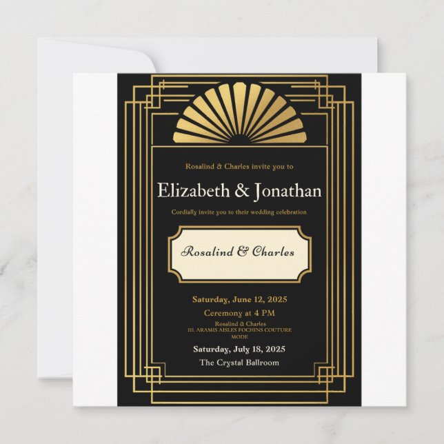 Art Deco Roaring 20s Save The Date (Front)