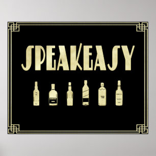 Art deco roaring 20's speakeasy poster