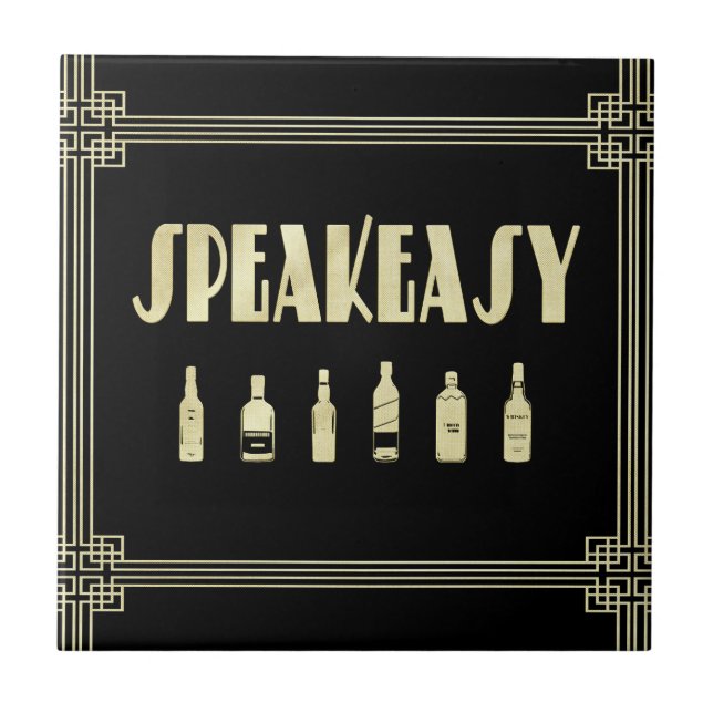 Art deco roaring 20's speakeasy prohibition  tile (Front)