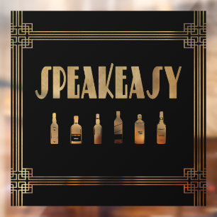 Art deco roaring 20's speakeasy prohibition  window cling