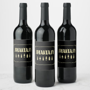 Art deco roaring 20's speakeasy prohibition  wine label