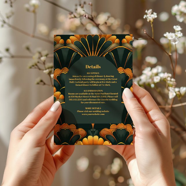 Art Deco Roaring 20s Wedding Enclosure Card (Creator Uploaded)
