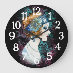 Art Deco Roaring Twenties '20s 1920s Woman Clock