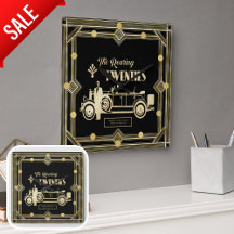 Art Deco Roaring Twenties Vintage Car Black Gold