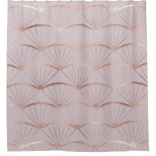 Art deco, rose gold fan tiles.
