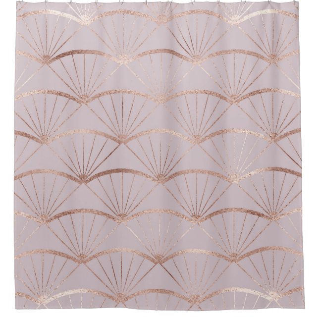 Art deco, rose gold fan tiles. (Front)