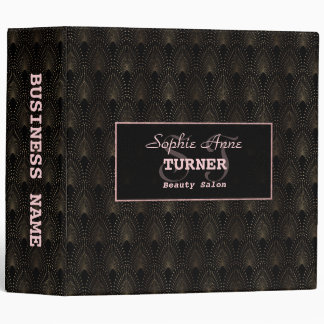 Art Deco Rose Gold Monogram Makeup Artist Binder