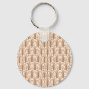 Art Deco Rose: Golden Peacock Feathers Keychain