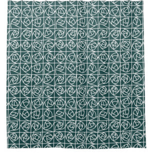 Art Deco Rose Squares Stylized Floral green