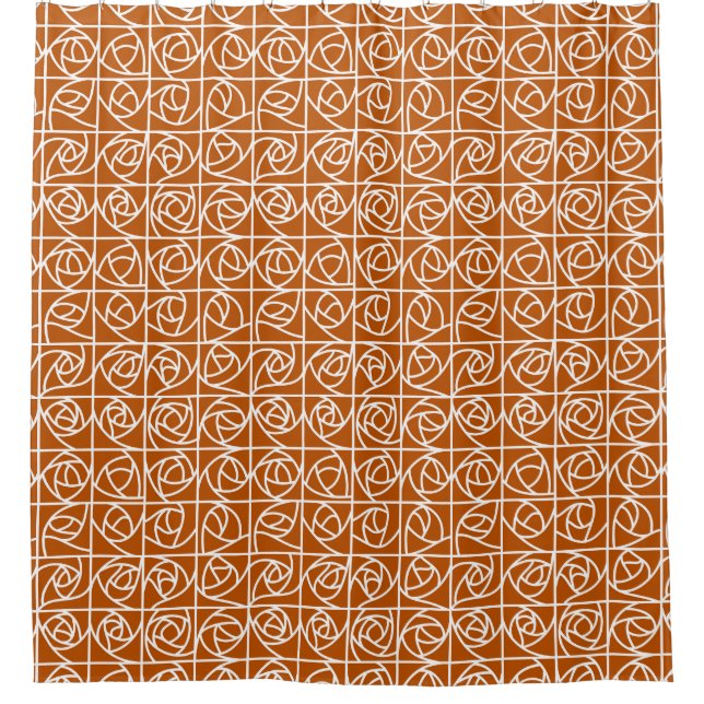 Art Deco Rose Squares Stylized Floral orange (Front)