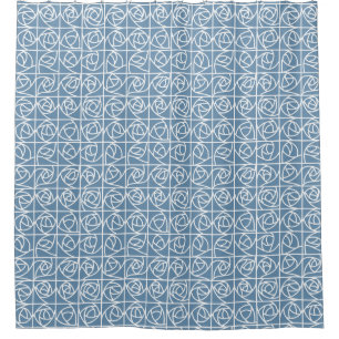 Art Deco Rose Squares Stylized Floral pale blue