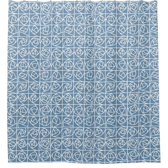 Art Deco Rose Squares Stylized Floral pale blue (Front)