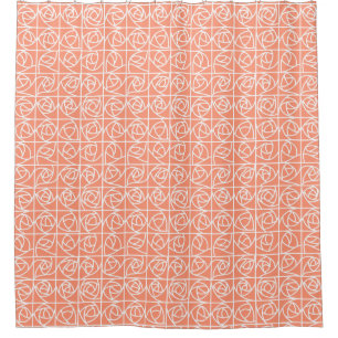 Art Deco Rose Squares Stylized Floral peach