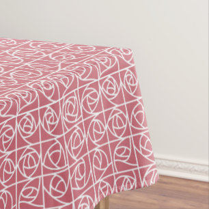 Art Deco Rose Squares Stylized Floral pink Tablecloth