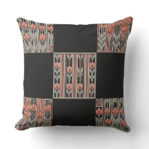 Art Deco Rose Throw Pillow