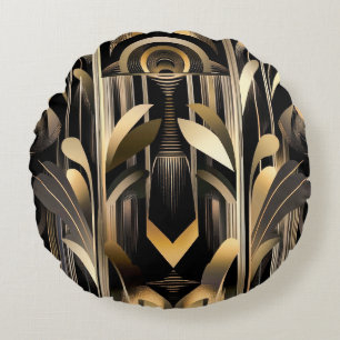Art Deco Round Pillow