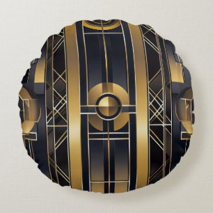 Art Deco Round Pillow