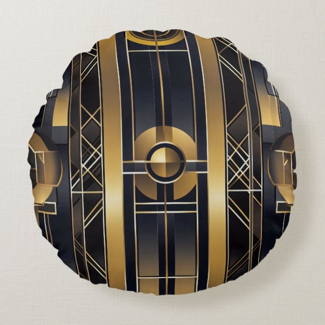 Art Deco Round Pillow (Front)