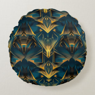 Art Deco Round Pillow