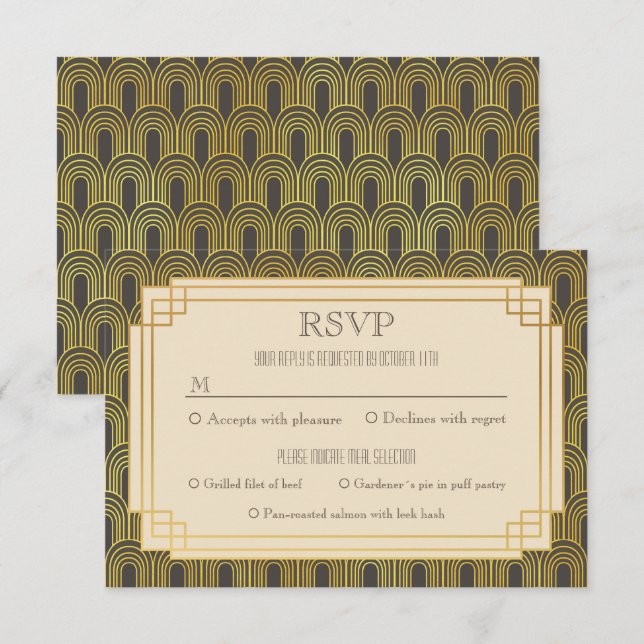 Art deco rsvp invitation (Front/Back)