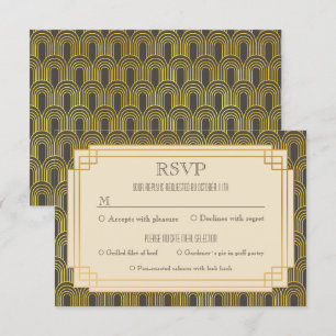 Art deco rsvp invitation