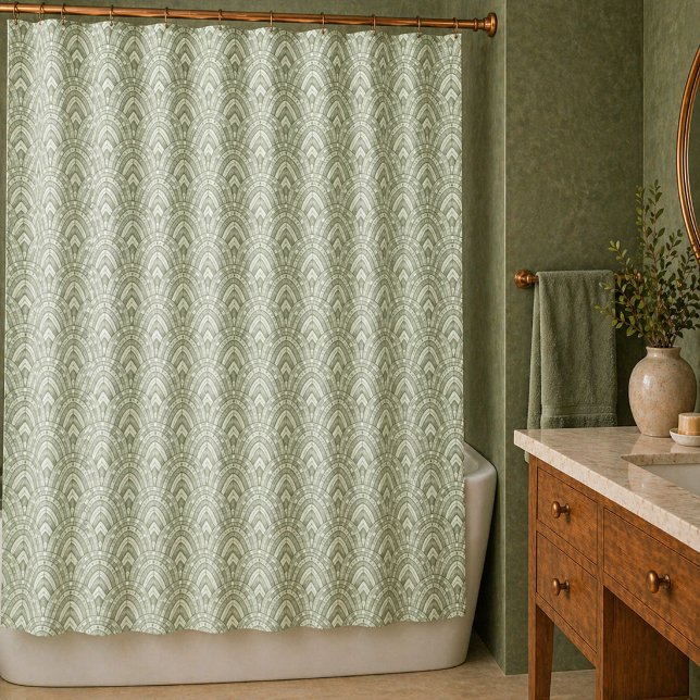 Art Deco Sage Green Fan Pattern  (Creator Uploaded)