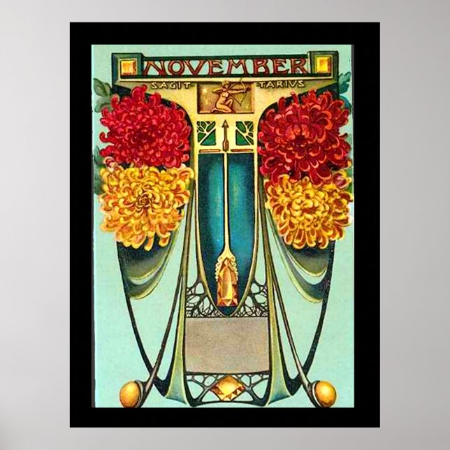 Art Deco Sagitarius Vintage Poster (Front)