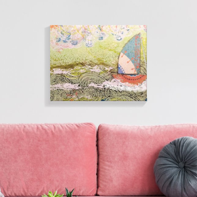 Art Deco Sailboat  Canvas Print (Insitu(LivingRoom))