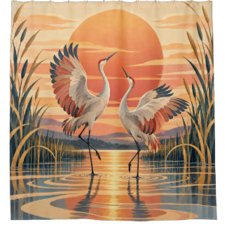 Art Deco Sandhill Crane Dance