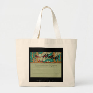 Art Deco Santa in Sky Large Tote Bag