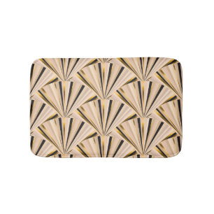 Art Deco Scales: Geometric Golden Glamour Bath Mat