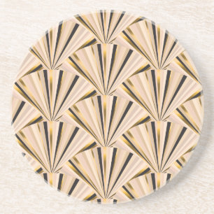 Art Deco Scales: Geometric Golden Glamour Coaster