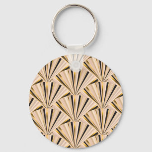 Art Deco Scales: Geometric Golden Glamour Keychain