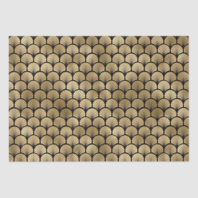 Art Deco Scallop Fan Radiating Pattern Design Tissue Paper (Front)
