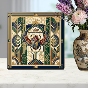 Art Deco Scarab Beetle Egyptian Sun Design Tile