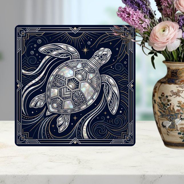 Art Deco Sea Turtle Mother of Pearl Style Tile (Creator Uploaded)