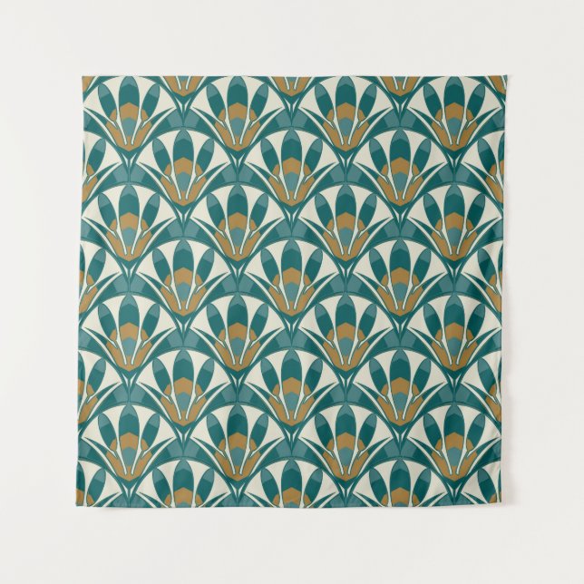 Art deco seamless abstract floral pattern. Decor e Tapestry (Front)