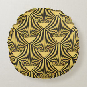 Art Deco: Seamless Decoration Ornament Round Pillow