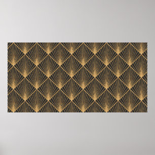 Art Deco Seamless Geometric Pattern. Elegant Wallp Poster