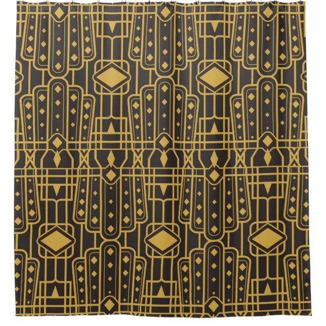 Art Deco seamless luxury geometric pattern. Golden (Front)