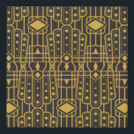 Art Deco seamless luxury geometric pattern. Golden Faux Canvas Print<br><div class="desc">Art Deco seamless luxury geometric pattern. Golden lined shape. Vintage Leaves stylish background. Abstract sea shell illustration. 
abstract, art, background, background, bedding, cool, curtain, deco, decoration, decorative, design, element, fabric, fashion, geometric, geometry, gold, golden, graphic, grid, vintage, retro, illustraion, hand drawn, ink-pen, </div>
