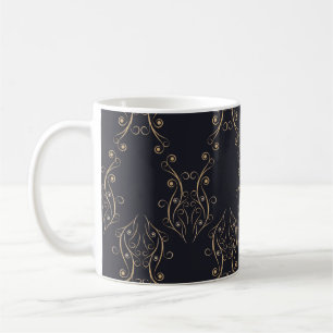 Art deco seamless pattern. Vintage background with Coffee Mug
