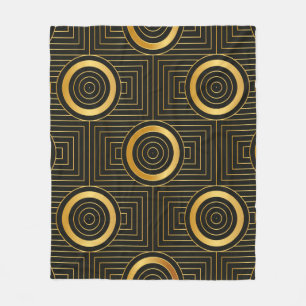 Art Deco seamless vintage wallpaper pattern Fleece Blanket