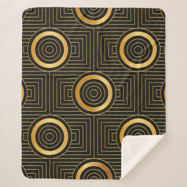 Art Deco seamless vintage wallpaper pattern Sherpa Blanket (Front)