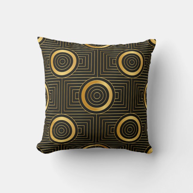 Art Deco seamless vintage wallpaper pattern Throw Pillow (Front)