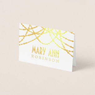 Art Deco Seating Place Card Gold String Lights