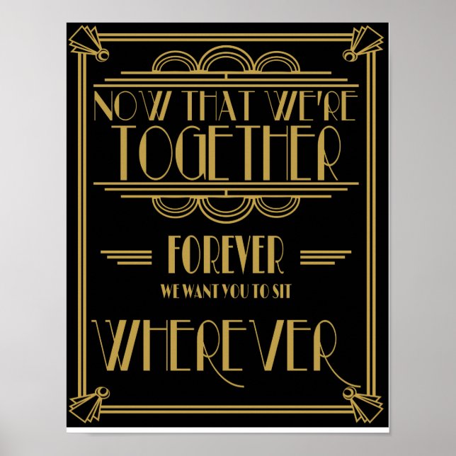 Art Deco Seating Plan Sit wherever print (Front)