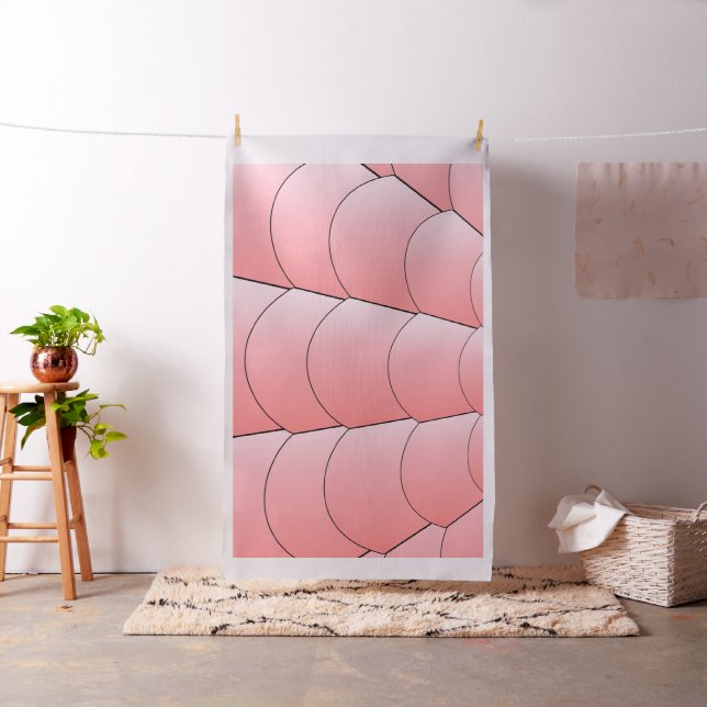 Art Deco Shell Design Pink Fabric (In Situ)